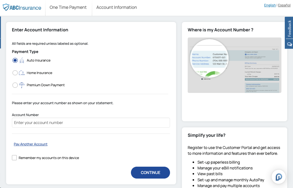 payment portal screenshot